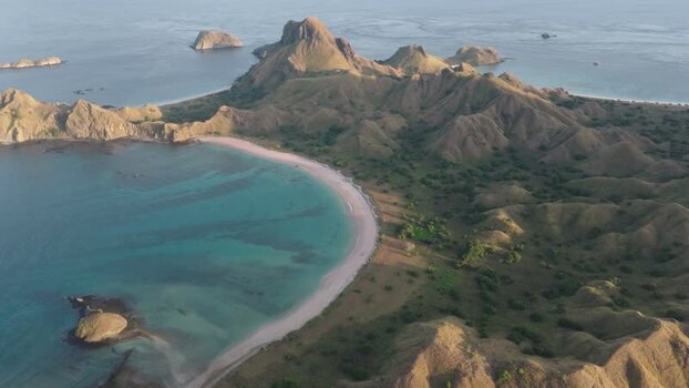 Aerial view of Padar Island in Komodo Indonesia.