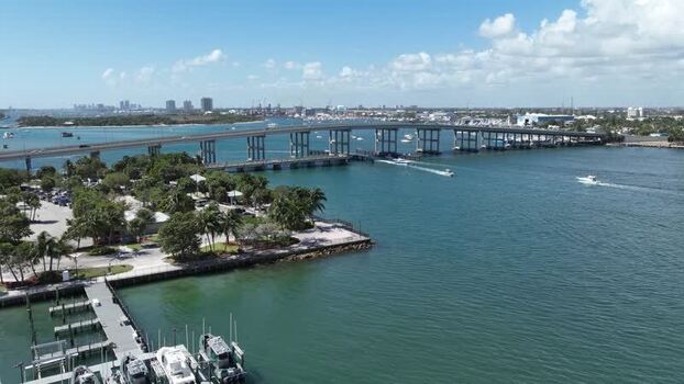 Aerial view of the Blue Heron Bridge United States.