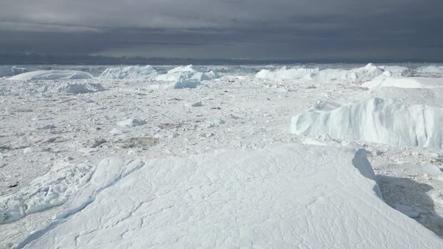 Aerial view of Ilulissat Icefjord Greenland. Aerial view of Ilulissat Icefjord Greenland.