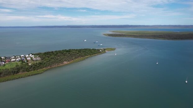 Aerial view of River Heads and the Great Sandy Strait Australia. Aerial view of River Heads and the Great Sandy Strait Australia.
