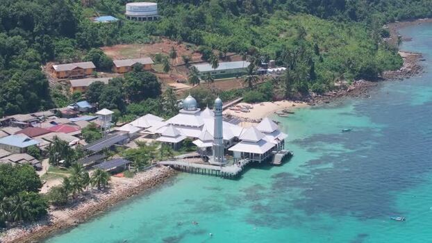 Aerial view of Ar Rahman Mosque in Perhentian Islands Malaysia. Aerial view of Ar Rahman Mosque in Perhentian Islands Malaysia.