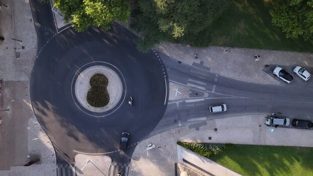 Aerial view of a roundabout in Cascais Portugal. Aerial view of a roundabout in Cascais Portugal.