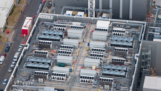 Aerial view of big data center campus in Slough United Kingdom Aerial view of big data center campus in Slough United Kingdom