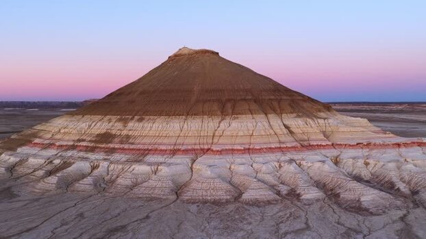 Aerial view of Gora Bokty mountain in the desert Kazakhstan. Aerial view of Gora Bokty mountain in the desert Kazakhstan.