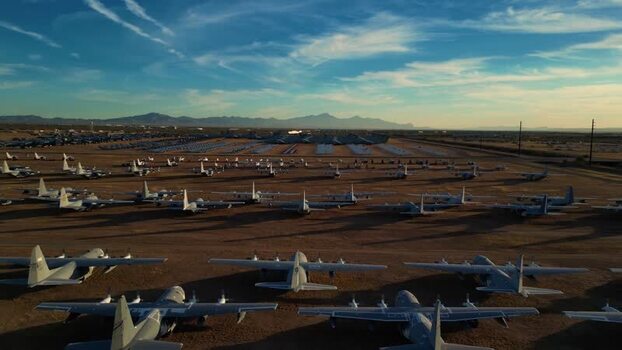 Aerial view of AMARG airplane storage United States. Aerial view of AMARG airplane storage United States.