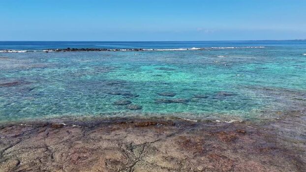 Aerial view of the turquoise waters of Kahalu u Beach Park United States.