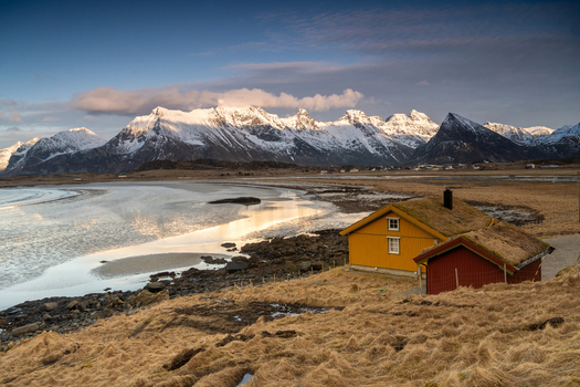 Aerial view of Lofoten archipelago during winter time in beautiful Norway Nordic country aurora borealis Aerial view of Lofoten archipelago during winter time in beautiful Norway Nordic country aurora borealis