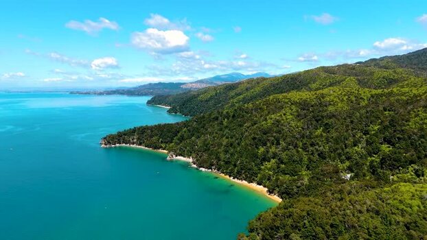 Aerial view of Abel Tasman coastline New Zealand. Aerial view of Abel Tasman coastline New Zealand.