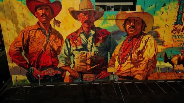 Aerial view of Tucson Rodeo mural United States. Aerial view of Tucson Rodeo mural United States.