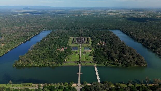 Aerial view of Angkor Wat temple complex Cambodia. Aerial view of Angkor Wat temple complex Cambodia.