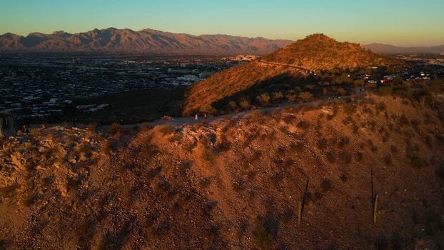 Aerial view of A Mountain and a building United States. Aerial view of A Mountain and a building United States.