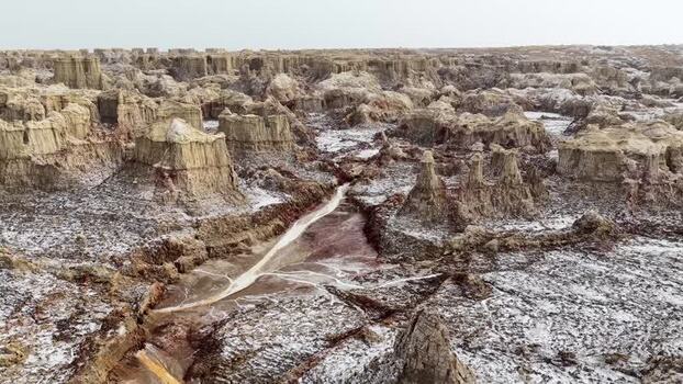 Aerial view of the salt formations in the Danakil Desert Ethiopia. Aerial view of the salt formations in the Danakil Desert Ethiopia.