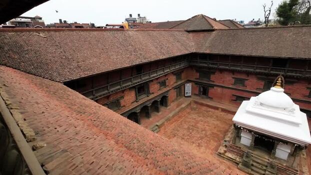 View of a traditional Newari courtyard Nepal.