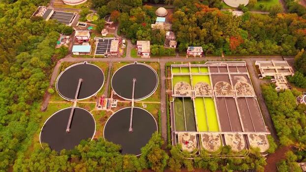Aerial view of water treatment plant in Surat India. Aerial view of water treatment plant in Surat India.
