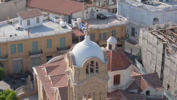 Aerial view of the church in Nicosia Cyprus.