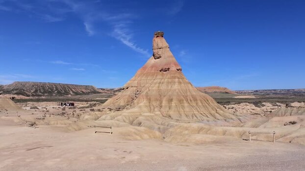 Aerial view of Bardenas Reales in Navarre Spain.