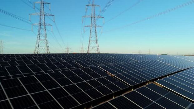 Aerial view of Tye Lane Solar farm United Kingdom. Aerial view of Tye Lane Solar farm United Kingdom.