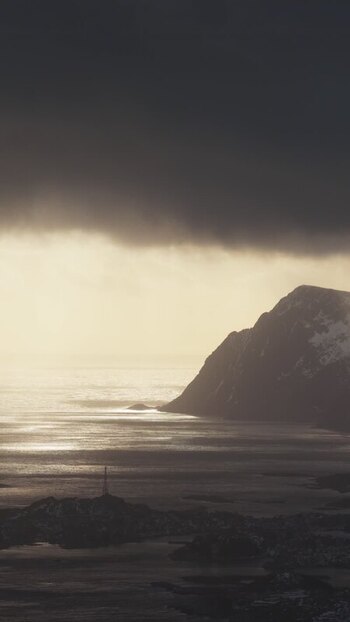 Aerial view of Reinebringen Norway.