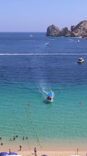View of El Medano beach near Los Arcos Mexico.