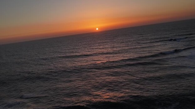 Infinity gimbal rotation of sunset over the ocean Portugal.