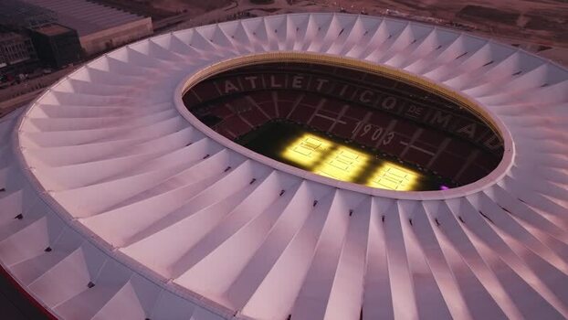 Aerial view of Riyadh Air Metropolitano Stadium in Madrid Spain.