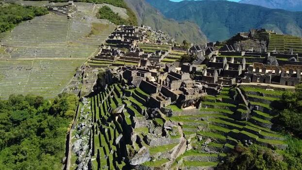 Aerial view of Machu Picchu in Urubamba Province Peru. Aerial view of Machu Picchu in Urubamba Province Peru.