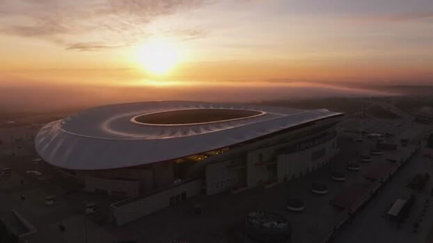 Aerial view of Riyadh Air Metropolitano Stadium in Madrid Spain.