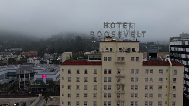 Aerial view of the Hollywood Roosevelt Hotel United States. Aerial view of the Hollywood Roosevelt Hotel United States.