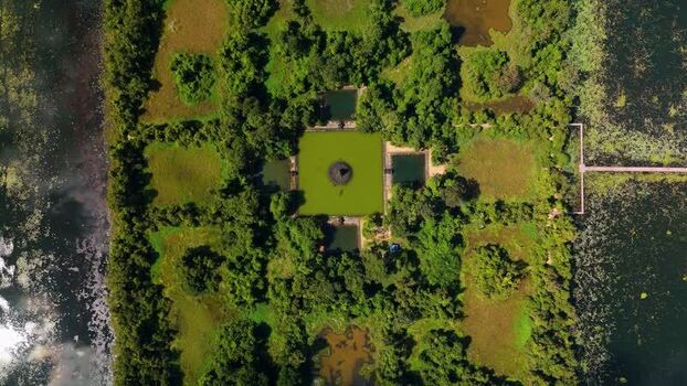 Aerial view of Neak Pean temple in Krong Siem Reap Cambodia. Aerial view of Neak Pean temple in Krong Siem Reap Cambodia.