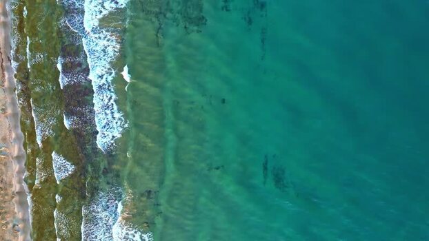 Aerial view of the turquoise coastline of Crete Greece.