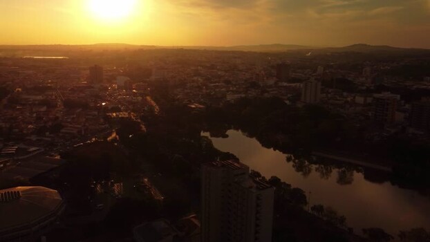 Aerial view of Araras urban landscape at sunset Brazil. Aerial view of Araras urban landscape at sunset Brazil.