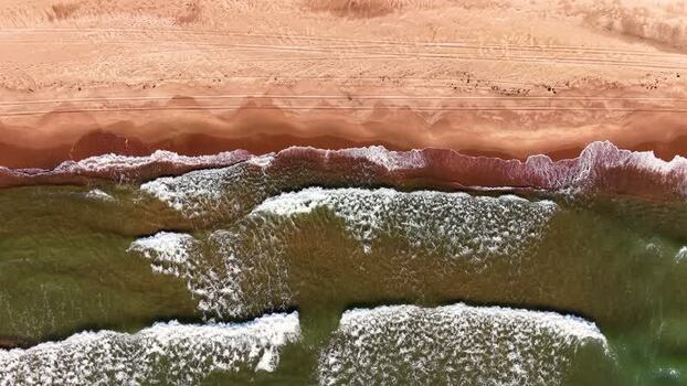Aerial view of the Baltic Sea coastline in Ristna Estonia.