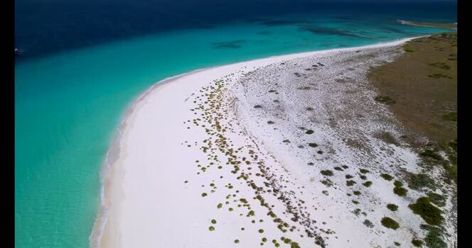 Aerial view of Los Roques archipelago in Venezuela.