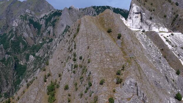 Aerial view of Carrara marble quarries in Tuscany Italy. Aerial view of Carrara marble quarries in Tuscany Italy.
