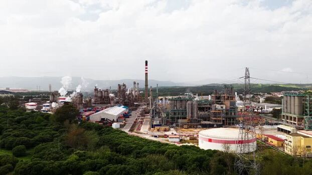 Aerial view of industrial plant in San Roque Spain.