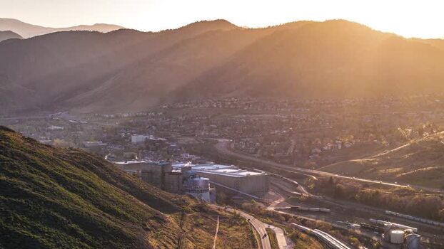 Aerial view of Coors Brewery in Golden United States.