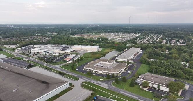 Aerial view of industrial park in Indianapolis United States.