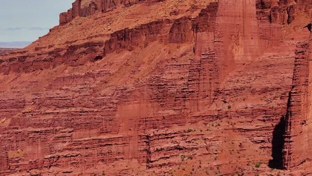 Aerial view of Fisher Towers red rock formations United States. Aerial view of Fisher Towers red rock formations United States.