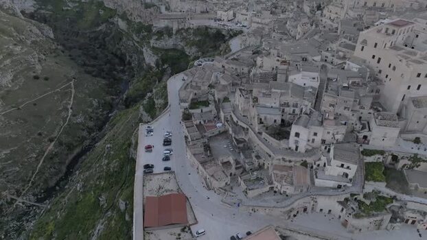 Aerial view of Sassi di Matera Italy.