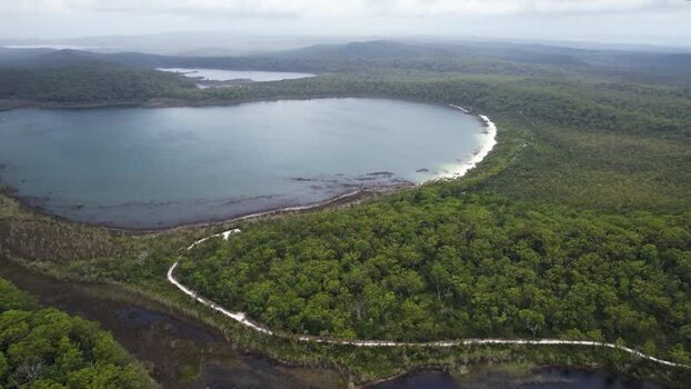 Aerial view of Lake Birrabeen Australia. Aerial view of Lake Birrabeen Australia.