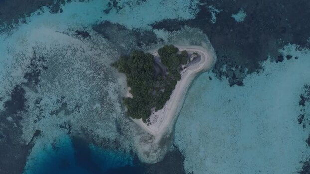 Aerial view of Komodo Island in Indonesia.