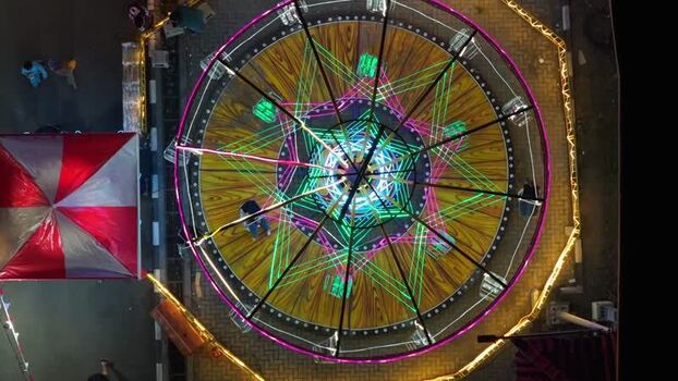 Aerial view of a Ferris wheel at GOR Gelarsena Indonesia.