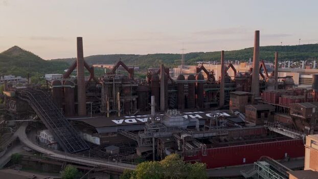Aerial view of Volklingen Ironworks Germany.