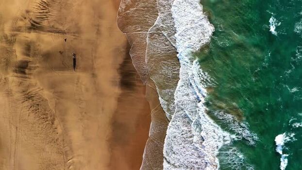 Aerial view of Playa del Confital beach Spain.