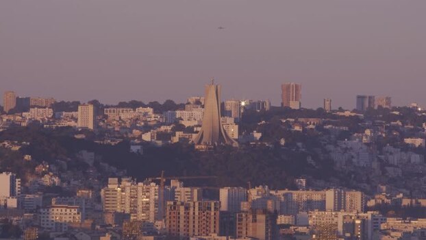 Aerial view of Maqam Echahid monument in Algiers Algeria.