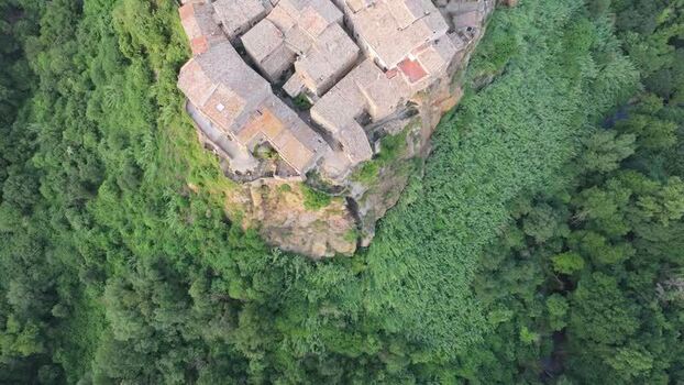 Aerial view of Calcata village Italy. Aerial view of Calcata village Italy.