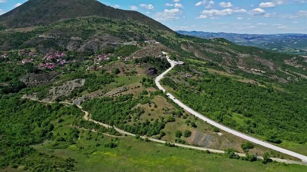 Aerial View of a Rally Stage in Greece