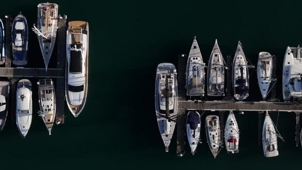 Aerial view of boats at Marina de Cascais Portugal.