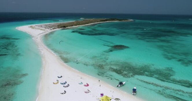 Aerial view of Los Roques archipelago Venezuela.