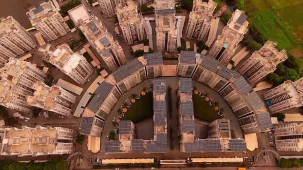 Aerial view of a residential complex in Surat India.